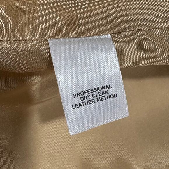 Jones New York Metallic Gold Leather Jacket Blazer Size Large - Picture 6 of 8